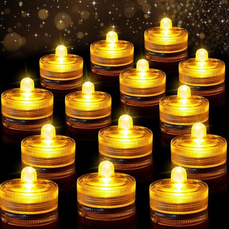 LED-lys, 24-pak flammeløse fyrfadslys, lille LED-lys med flammeeffekt, vandtæt støvbelysning, mini batteridrevet LED-fyrfadslys C