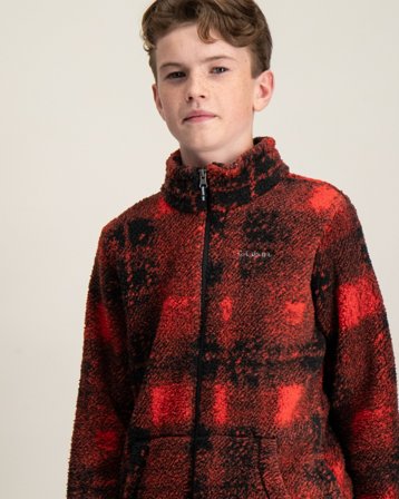 Columbia Rugged Ridge II Printed Sherpa Full Zip Rood Truien Jongens - Kids Brand Store