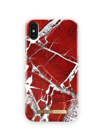 iPhone XS Max Hoesje, Scarlet Red Marble, iDeal of Sweden
