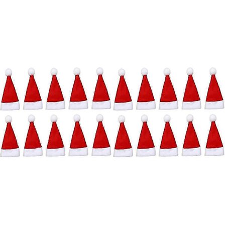 72 stk. Mini Santa-hatter til jul - Sølvtøyholdere, godteritrekk, vinflasketopp for DIY-håndverk