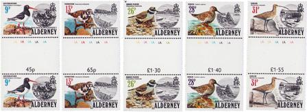 Guernsey-Alderney - MICHEL 13-17 - Postfrisk gutterpairs