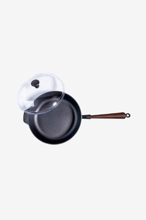 Carl Victor - Traktörpanna i gjutjärn med glaslock Ø 25 cm - Svart - Stekpannor & grillpannor - Från Homeroom