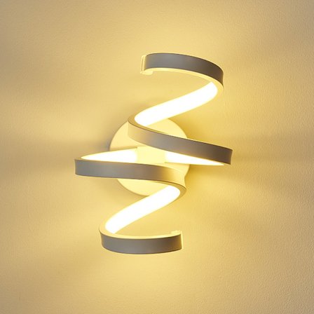 Modern Spiral LED Vägglampa Väggmonterad Ljus Hem Sängbord Aisl