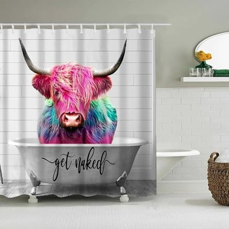 Duschdraperi kompatibelt Badrum Badkar Anti-Mögel Duschdraperi Vattentätt Tvättbart Tyg Badrumsdraperi med Krokar Duschdraperi Djur C