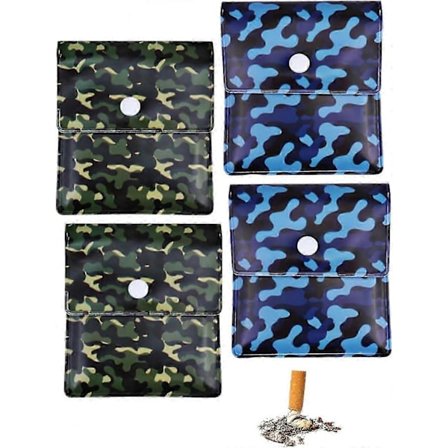 4-pak Askebægre til Cigaretter, Lommeaskebægerpose, Brandsikker PVC Lugtfri Bærbar Askebæger, Indendørs Udendørs Skodpose Kompakt