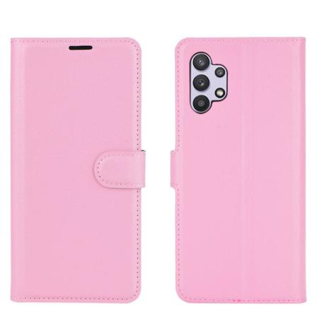 Litchi Läder Plånboksfodral Galaxy A32 5g - Rosa Rosa