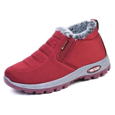 Vinter Snöskor Herr Casual Slip-on Ankelstövlar Varma Päls Bekväma Sneakers Halksäkra Botas Herrskor Zapatos Hombre2024 Female MX06 red 36
