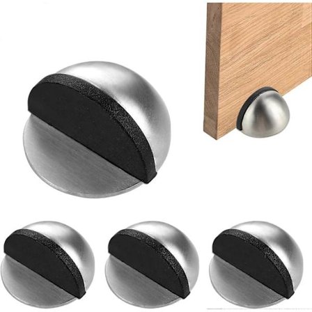 4 stk. dørstoppere til gulv, selvklæbende gulvdørstopper oval gulvmonteret vægbeskytter dørstoppere til hårdt gulv glasdør hjem &