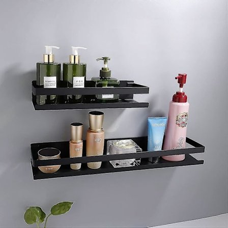 Badeværelseshylde Væg 20-40cm Moderne Mat Sort Badeværelse Køkken Bruser Hylde 20cm