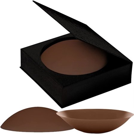 2 par silikonbröstvårtsskydd för kvinnor självhäftande och återanvändbara bröstvårtsskydd niple cover nippie cover nood bröstklistermärke ,Mörk kaffe-