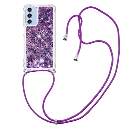 Mobilskal till Galaxy A17 / A26 med Snodd - Mörklila / Hearts