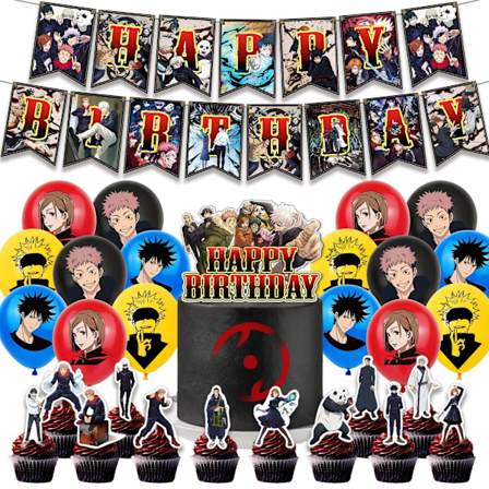 Jujutsu Kaisen Kalas Tillbehör Ballonger Tårtdekoration Banner Födelsedagsdekorationer