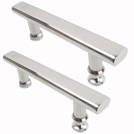 /EA/2x Kromade Duschdörrhandtag i Rostfritt Stål 145mm Dörrhandtag för Badrum Kök