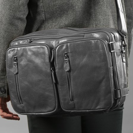3 in 1 Schwarze Ledertasche für Männer - Ledertaschen