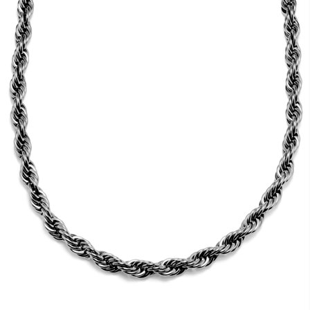 Collin Amager Silver-Tone 10mm Rope Chain Necklace for Men - Steel necklaces