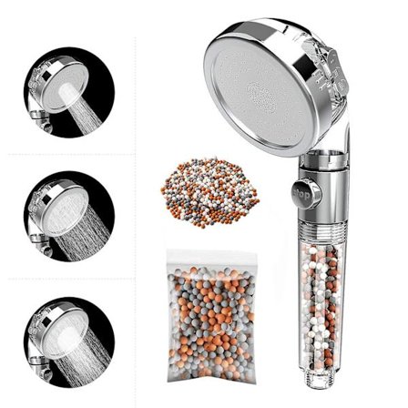 Duschhuvud, filterduschhuvud, 3 spray justerbar handdusch högtrycksfilterdusch