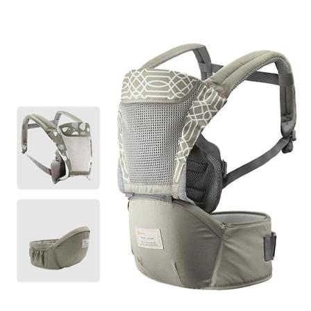 Baby med höftsits Andas & löstagbar Design Justerbar rem sidofickor Multifunktionella Ergonomiska baby Midjepall för