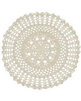 Dækkeserviet Britta hæklet ensfarvet Off-white