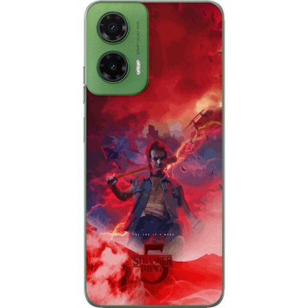 Motorola Moto G35 Gennemsigtig cover Episk Stranger Things motiv med rød torden mørk energi og intens dramatik sci-fi og fantasy vibe