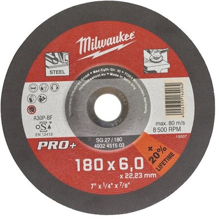 Milwaukee SG 27 PRO+ Kapskiva 180x6 mm, Kapa, slipa & polera
