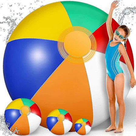 Stor gigantisk badeball - oppblåsbar ball i bulk regnbuefarget bassengleker -Sy -Sy