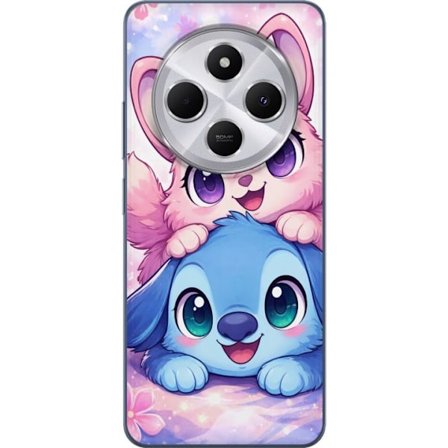 Kompatibel Mobilcover til Xiaomi Xiaomi Redmi 14C Sød kawaii illustration med pink og blå fantasidyr, store øjne og bløde farver perfekt til børn