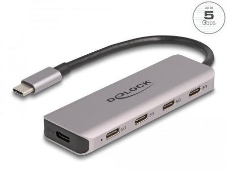 Delock USB 5 Gbps 4 Port USB Type-C Hub with USB Type-C connector
