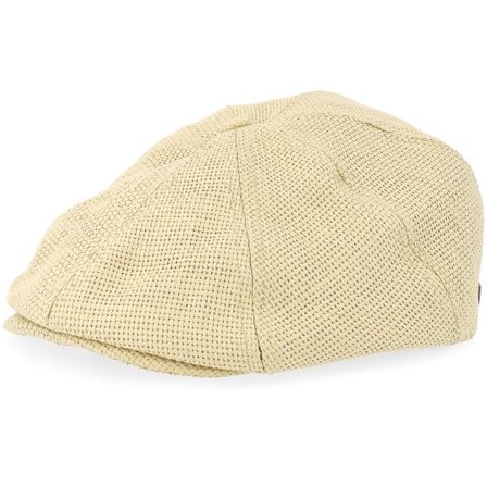 Brixton - Beige flatcap Keps - Brood Lw Cap Dark Tan Straw Flat Cap @ Hatstore