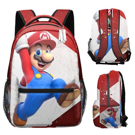 Kids Super Mario School Bag Backpack 3D Student Travel Backpack Boys Girls