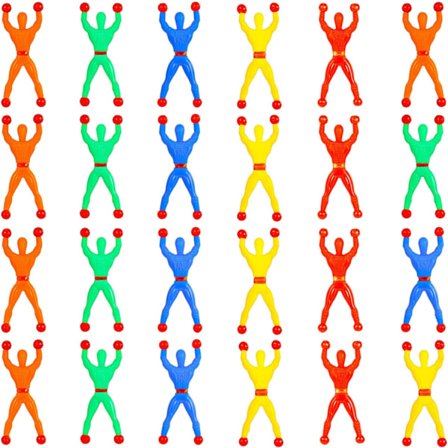 24 stk. Sticky Man vindue Sticky Window Crawler Mænd flerfarvede