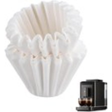 100 kaffefiltre af papir - 10 kopper (80/200 mm), egnet til kaffemaskiner med filterkurve.