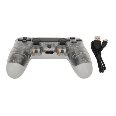 Ekstern Joystick Gamepad Sensitive knapper Ekte vibrasjon hindrer glidning Trådløs spillkontroller for datatelefoner Gjennomsiktig grå- W
