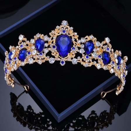 Vintage barokk krystallkrone med rhinstein - tiaraer og krone