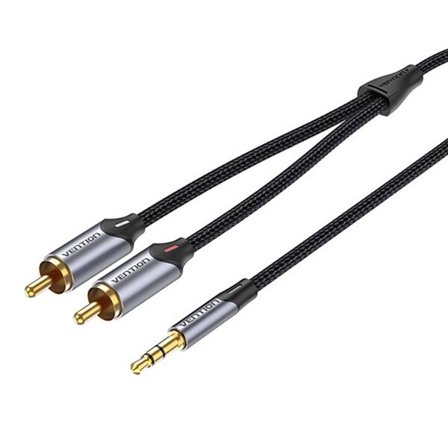 Kaapeli Audio 2xRCA-3.5mm Vention BCNBG 1.5m (harmaa)