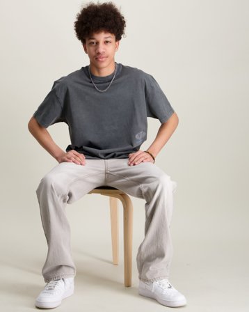 Malelions Malelions Junior Relaxed White Heron T-Shirt Grå T-skjorter Gutt - Kids Brand Store