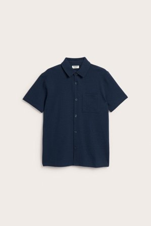 Kappahl | Koszula z trykotu, z krótkimi rękawami, z kory Ciemnoniebieski 158/164 | Ciemnoniebieski