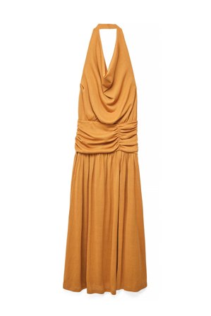 NA-KD - Maxikjole med halterneck og splitt - Halterneck kjole - Oransje - XS