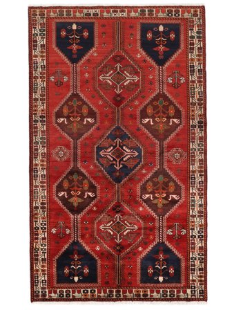 Hand Knotted Persian Qashqai Fine Rug 156X259 Dark Red/Black