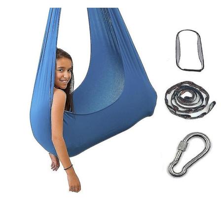 Aerial Yoga Terapi Svingsett & Hengekøye Kit For Fleksibilitet & Smertelindring (150*280CM Blå)