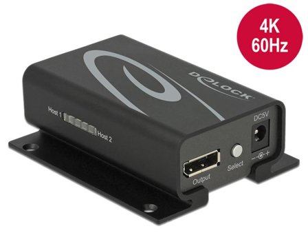 Delock Displayport 1.2 Switch 2 x Displayport in > 1 x Displayport out 4K - video/audio switch