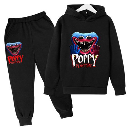 Kids Poppy Playtime Hoodie Set Huggy Wuggy Skräck Cosplay cm zy 140