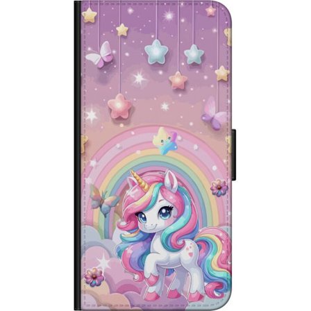 Kompatibelt Lommeboketui til Samsung Galaxy Note10 Lite Magisk enhjørning med regnbue manke, stjerner og sommerfugler mot en pastellhimmel med skyer