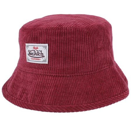 Von Dutch - Röd bucket Hatt - Square Patch Cord Red Bucket @ Hatstore
