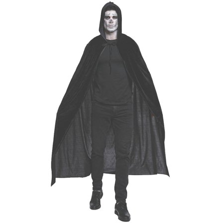 Svart Kappe med Hette Fløyel