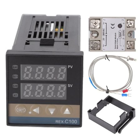 Digital PID termostat temperaturregulator Lang 100V-240V og 3,3ft M6 Imperial K type termoelement relémodul 40A