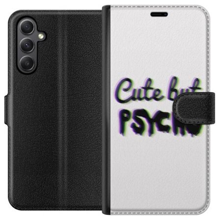 Kompatibel Tegnebogsetui til Samsung Galaxy A24 4G Rainbow-farvet legetøjsfigur med et glad ansigt og farverige cirkler i en legesyg studieillustrati