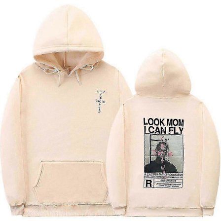 Cactus Jack Hoodie för Män och Kvinnor Dubbelsidig Logotyptryck Look Mom I Can Fly Travis Scott Hoodies Unisex Mode Hip Hop Streetwear