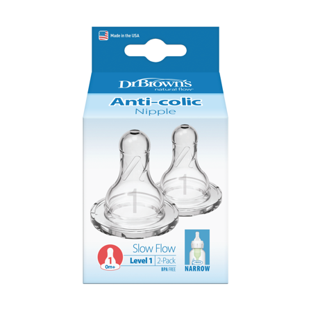 Dr. Brown's Flaskesmokk Narrow, Str. 1, 0 mnd+, 2 stk.