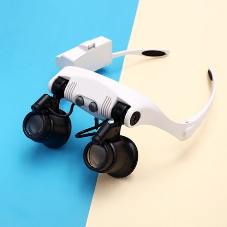 Pääpanta suurennuslasi LED-valolla, handsfree-suurennuslasi 2 LED-valolla vaihdettava linssi 3X 4X 5X 6X 7X 10X 15X lukemiseen Craf