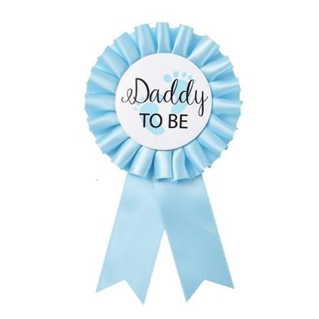 Faderen og moderen vil være tinplate badge pin køn display knap pin nye far mor baby shower gaver(Blå far)